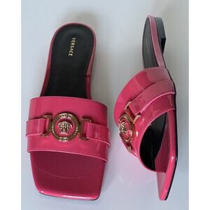NIB $850 VERSACE Medusa Women's Fuxia Oro Sandals 6 US (36 Euro) 1006144 Spain